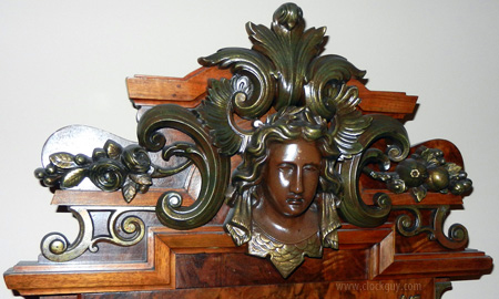 Ornate French Wall Clock with Gilded Iron Mounts ~ Antitque Clocks Guy
