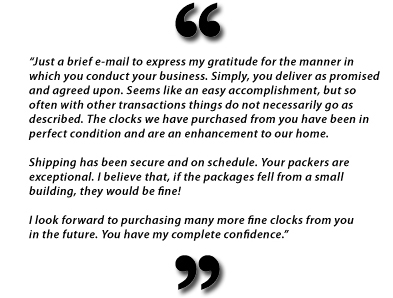 Click For Antique Clocks Guy Testimonials