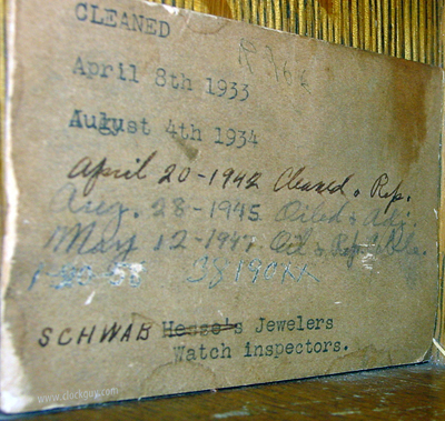 Web C. Ball Company - Inspection Record ~ Antique Clocks Guy