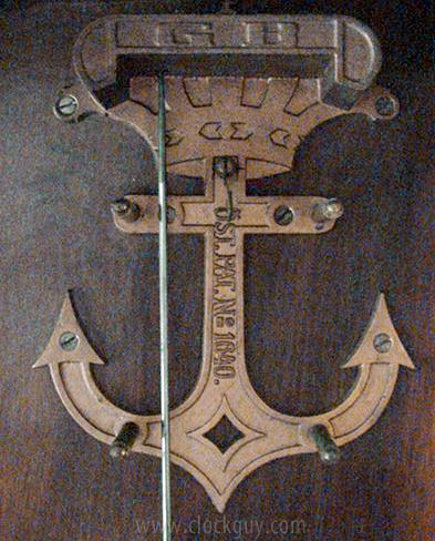 Gustav Becker Movement Mount with Anchor Logo ~ Antique Clocks Guy