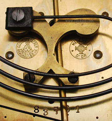 Movement Stamp and Serial No. ~ Gustav Becker 2-Wt Vienna Regulator ~ Antique Clocks Guy