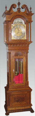 Durfee Pattern 18 in Oak with Fluted Finials ~ Antique Clocks Guy