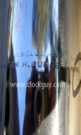 Stamp on tubular chimes - Antique Clocks Guy