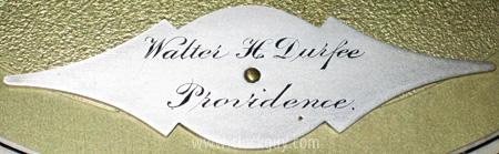 Early Durfee two-train dial signature plate ~ Antique Clocks Guy