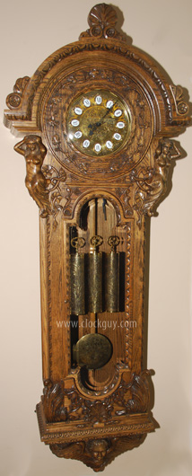 Gazo "San Miguel" in Oak with Grape Leaf Dial-Surround ~ Antique Clocks Guy