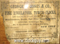 George A. Jones - Back Label ~ Antique Clocks Guy