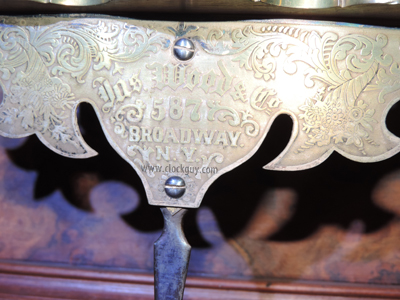 Jas Jones & Co. NY - Regulator No. 8 - Pendulum Signature ~ Antique Clocks Guy