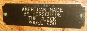 Optional Personalization Brass Plate (in this case with maker info, but many put a purchase/gift-remembrance on this plate ~ Antique Clocs Guy