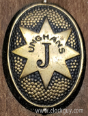 Brass plaque from 1940s-era Junghans clock ~ Antique Clocks Guy