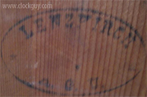 Lenzkirch - Stamp from back of an "RA" regulator - Antique Clocks Guy