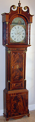 English Tallcase Rocking Ship Clock Signed "Prestidge, Eydon" - Antique Clocks Guy 