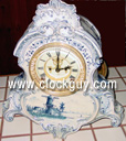 Ansonia Royal Bonn "La Normandie" Delft ~ Antique Clocks Guiy