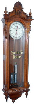 Seth Thomas Santa Fe Railway Regulator No. 19 in Dark Oak ~ Antique Clocks Guy