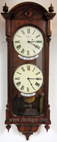 Seth Thomas "Double-Time" Regulator 6 Railroad Clock in Walnut  ~ Antique Clocks Guy
