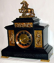 French Black Slate Shelf Clock - Antique Clocks Guy
